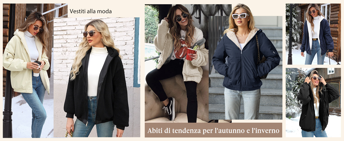 Cappotto Giubbotto Donna Invernale Parka Giacca Caldo Cappotti Imbottita con Cappuccio