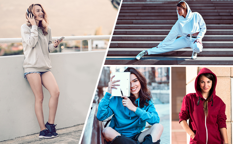 Felpa Donna con Zip e Cappuccio Flanella Caldo Hoodie Cerniera Donna Cappotto Sweatshirt