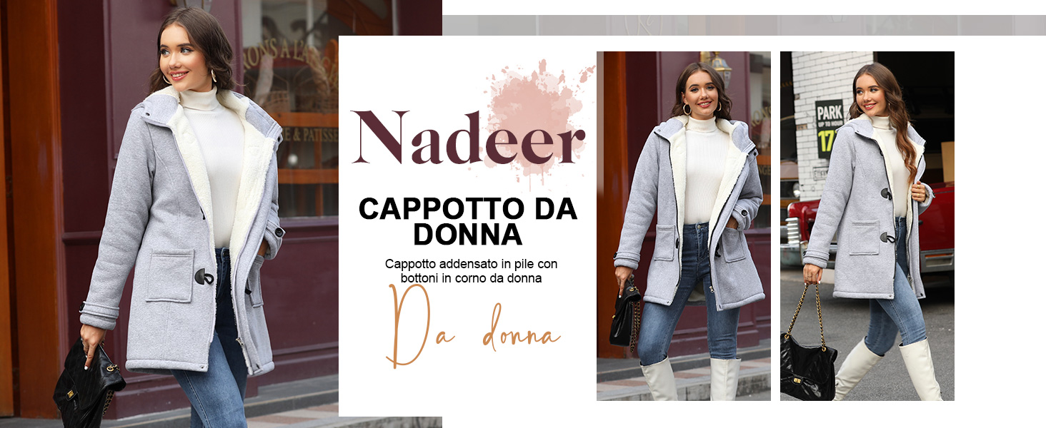 Cappotto Donna Felpa con Cappuccio Giacca Capispalla in Pile Caldo Hoodies Outwear Manica Lunga