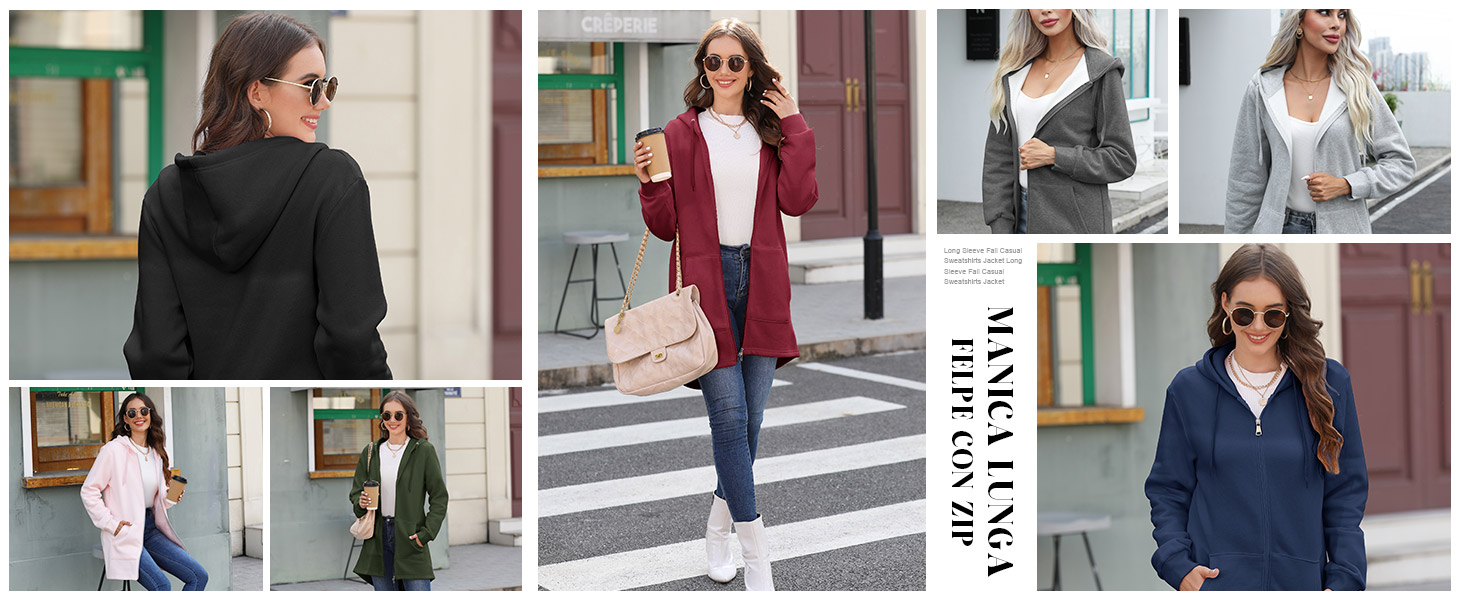 Felpe Donna con Cappuccio e Zip Leggero Traspirante Giacca Sportiva Slim Fit ad Asciugatura Rapida