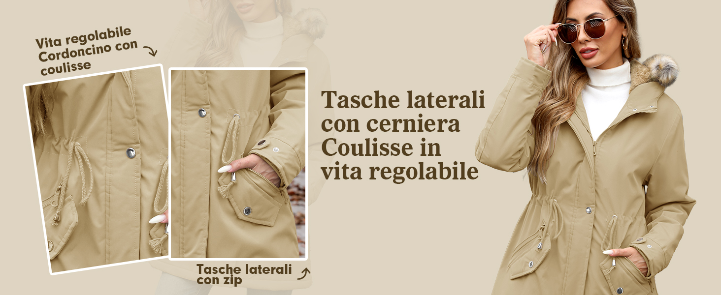 UMIPUBO Cappotto Giubbotto Donna Invernale Parka Giacca Caldo Cappotti