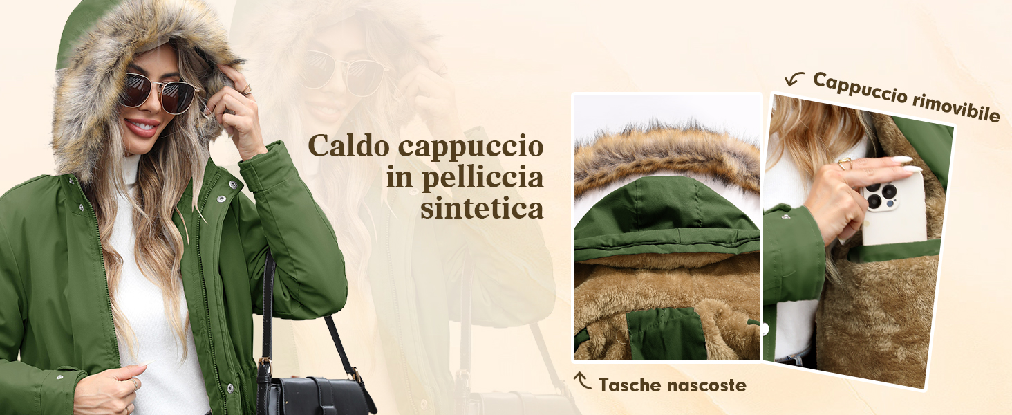UMIPUBO Cappotto Giubbotto Donna Invernale Parka Giacca Caldo Cappotti