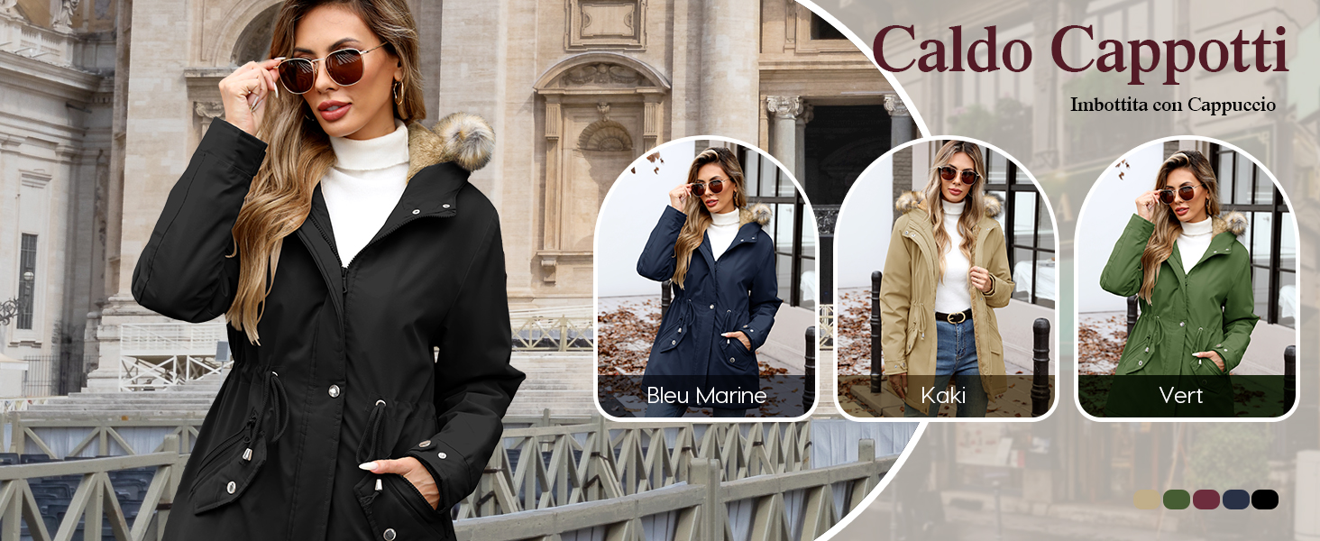 UMIPUBO Giubbotto Donna Invernale Giacca con Cappuccio Cappotto Parka Cappotti 