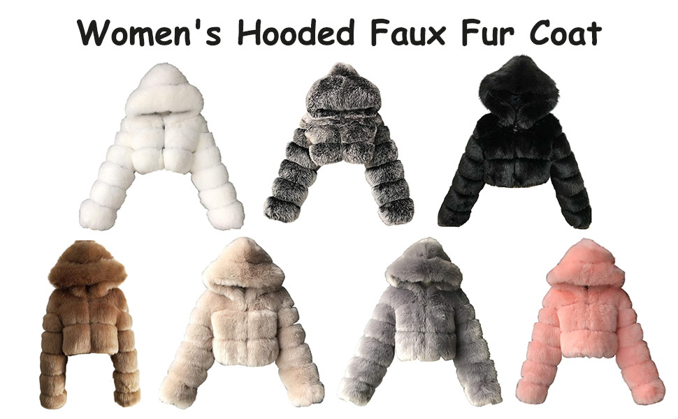 il cappotto da donna in pelliccia sintetica con cappuccio