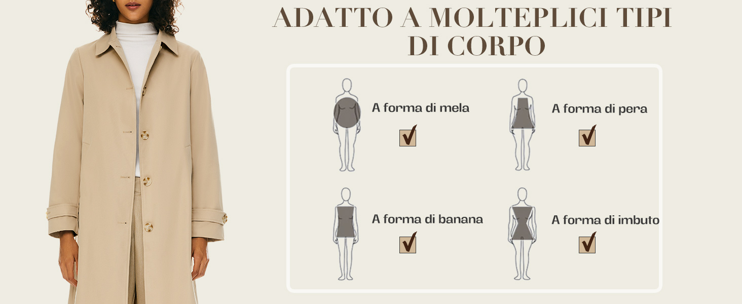 trenchcoat da esterno donna