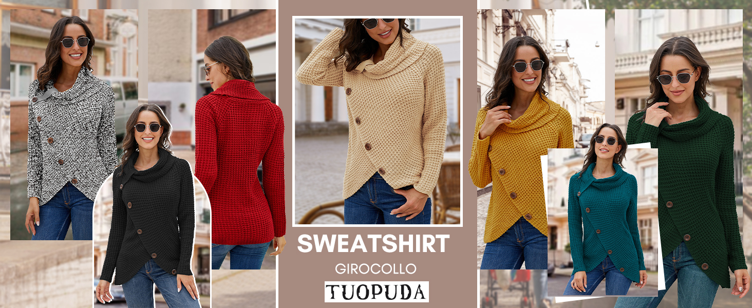 aglia Donna Collo Alto Dolcevita Manica Lunga Lupetto Leggero Aderente Basic Top Elegante 