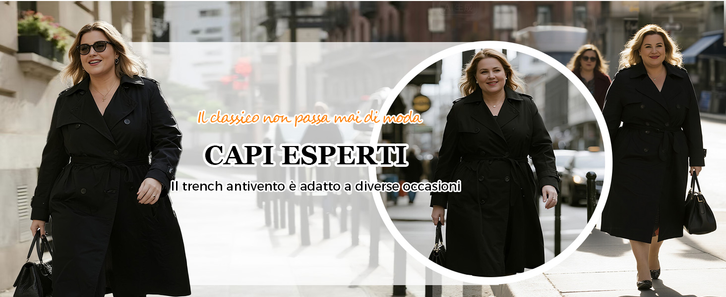 Il testo dice 'CAPI ESPERII'. Immagine promozionale legata alla moda che mostra capispalla invernali in più visualizzazioni.